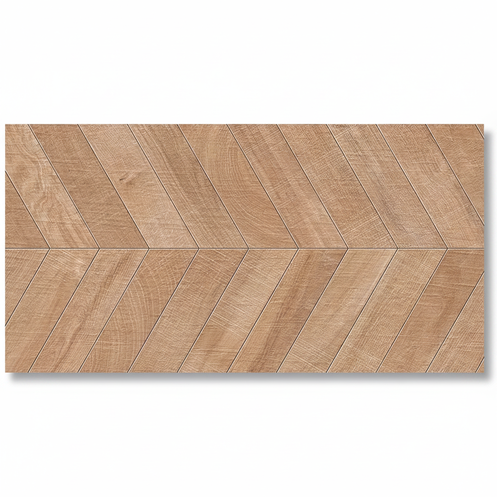 Chevron Zen Natural Wood Look Porcelain Tile 24x48"